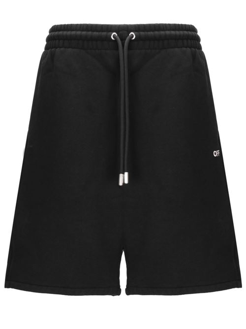 Black cotton men's shorts OFF WHITE | OMCI013S24FLE0031001